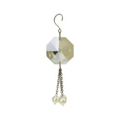 Northlight 6.75" Gold Vintage Crystal And Pearl Dangling Tassel Christmas Ornament