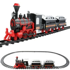 Northlight 13-Piece Red And Black Battery Operated Lighted And Animated Train Set With Sound -Christmas Decor Sale tc68exwtrmdh3tnukzwocw8svoomlryt 46236.1588870087
