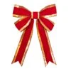 Christmas Designers 36" Red Velvet With Gold Trim Christmas Bow -Christmas Decor Sale v vb 36 rgt
