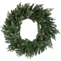 Northlight Real Touch™? Pre-Lit Blue Spruce Artificial Christmas Wreath - 24" - Clear Lights