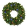 24" Deluxe Oregon Fir Wreath - Lit With Multicolor LEDs - No Bow -Christmas Decor Sale w 24 dofl m 2