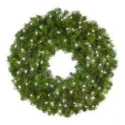 30" Deluxe Oregon Fir Wreath - Lit With Pure White LEDs - No Bow