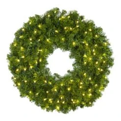 30" Deluxe Oregon Fir Wreath - Lit With Warm White LEDs - No Bow