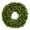 36" Deluxe Oregon Fir Wreath - Lit With Pure White And Red LEDs - No Bow