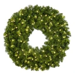 36" Deluxe Oregon Fir Wreath - Lit With Warm White LEDs - No Bow
