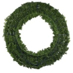 60" Deluxe Oregon Fir Wreath - Lit With Warm White And Red LEDs - No Bow 7 60" Deluxe Oregon Fir Wreath - Lit With Warm White And Red LEDs - No Bow -Christmas Decor Sale w 60 dof back 5