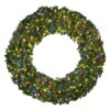 60" Deluxe Oregon Fir Wreath - Lit With Multicolor LEDs - No Bow