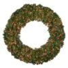 60" Deluxe Oregon Fir Wreath - Lit With Red LEDs - No Bow