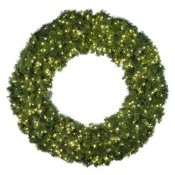 60" Deluxe Oregon Fir Wreath, Lit With Warm White LEDs - No Bow