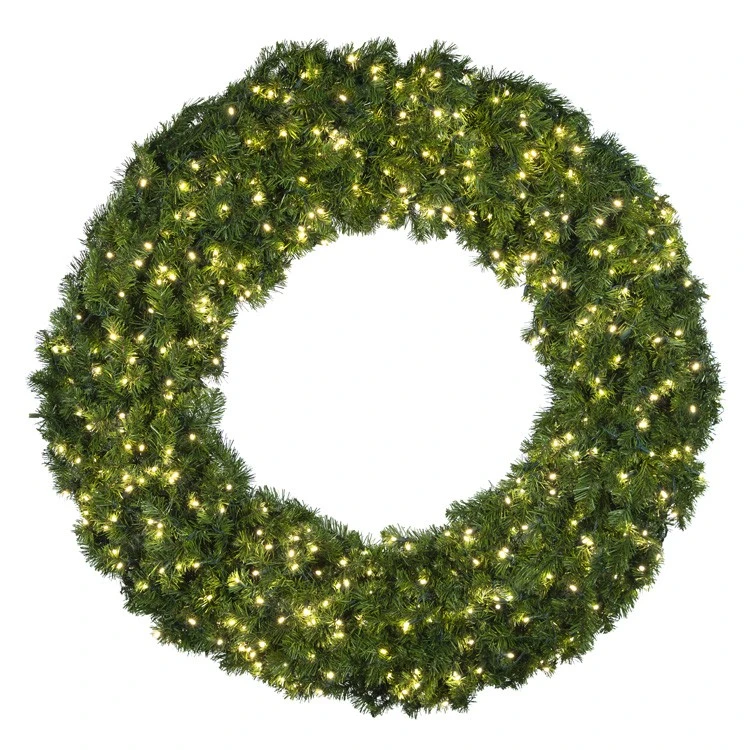 60" Deluxe Oregon Fir Wreath, Lit With Warm White LEDs - No Bow 3 60" Deluxe Oregon Fir Wreath, Lit With Warm White LEDs - No Bow