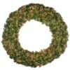 72" Deluxe Oregon Fir Wreath - Lit With Red LEDs - No Bow -Christmas Decor Sale w 72 dofl 6 r 2