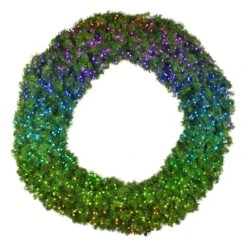 60" Deluxe Oregon Fir Wreath, Lit With Twinkly Pro RGBW