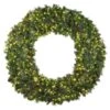 84" Deluxe Mixed Pine Wreath - Lit With Warm White LEDs - No Bow