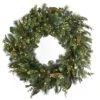 30" Mixed Pine Magnolia Berry Wreath - Warm White 1 30" Mixed Pine Magnolia Berry Wreath - Warm White -Christmas Decor Sale w mpmb a