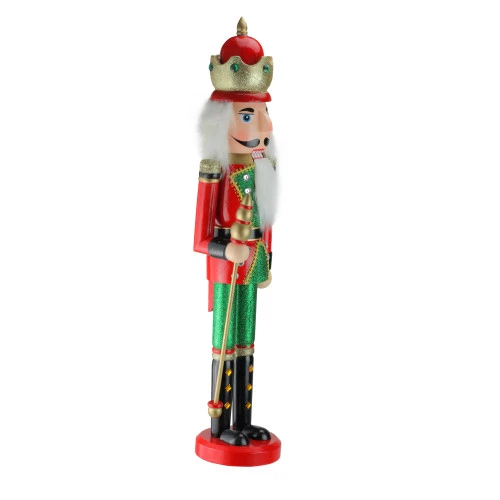 Northlight 24" Red And Green Wooden Christmas Nutcracker King With Scepter 4 Northlight 24" Red And Green Wooden Christmas Nutcracker King With Scepter - Image 2