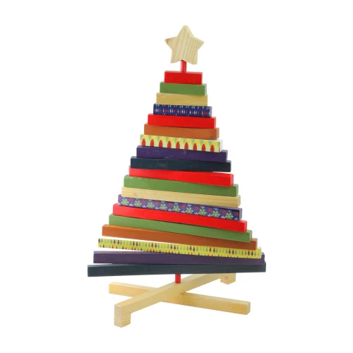Adjustable Wooden Christmas Tree Decoration - 15.5" - Multicolor 3 Adjustable Wooden Christmas Tree Decoration - 15.5" - Multicolor